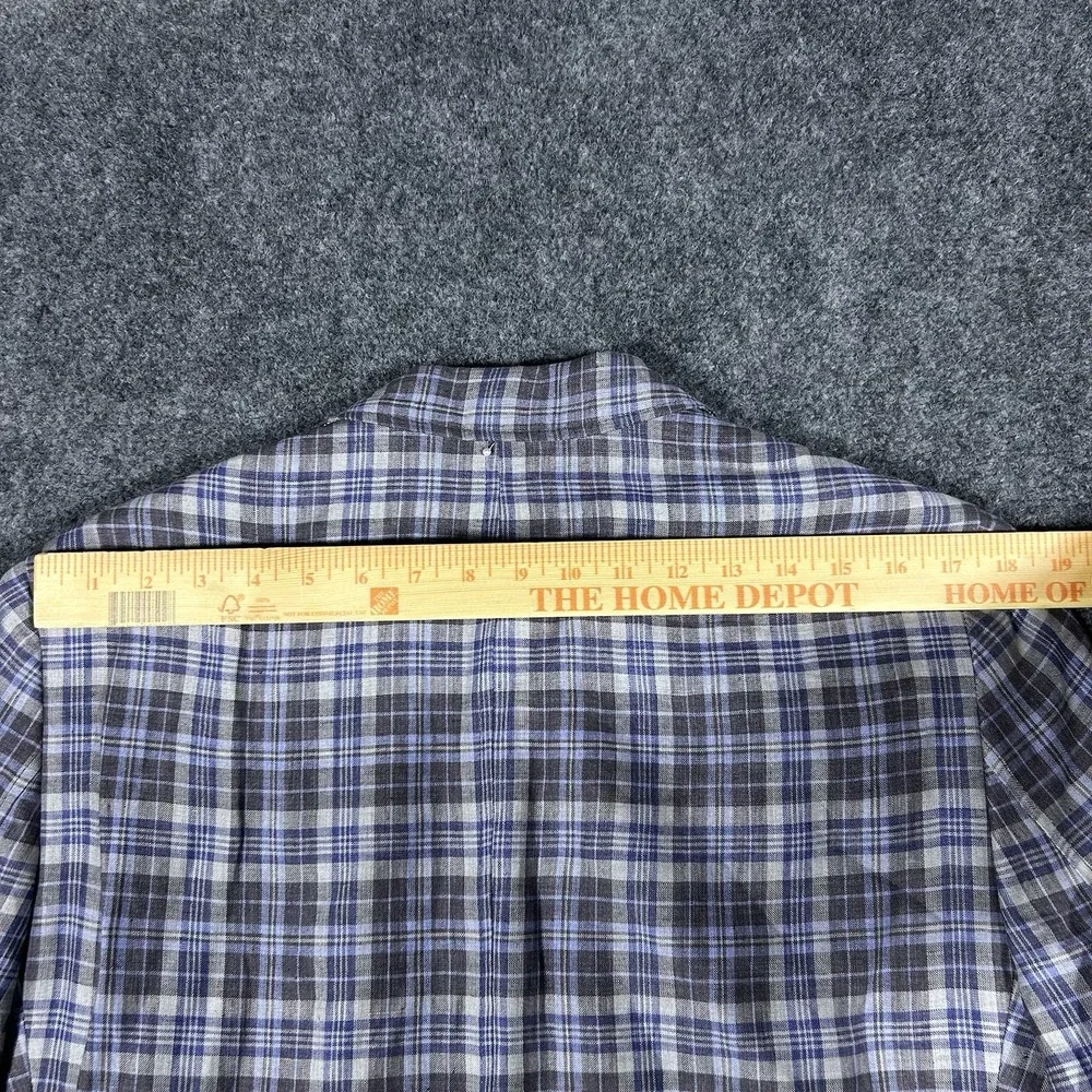 Banana Republic Sport Coat L Mens 42S Plaid 100 Linen Tailored Fit Chore Jacket